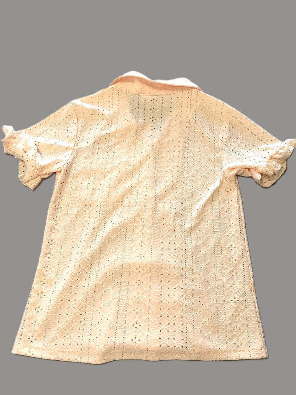 Never Worn Peach Women Pajamas Shorts Sleeves Top/Shorts Ruffles Size S - Picture 11 of 11